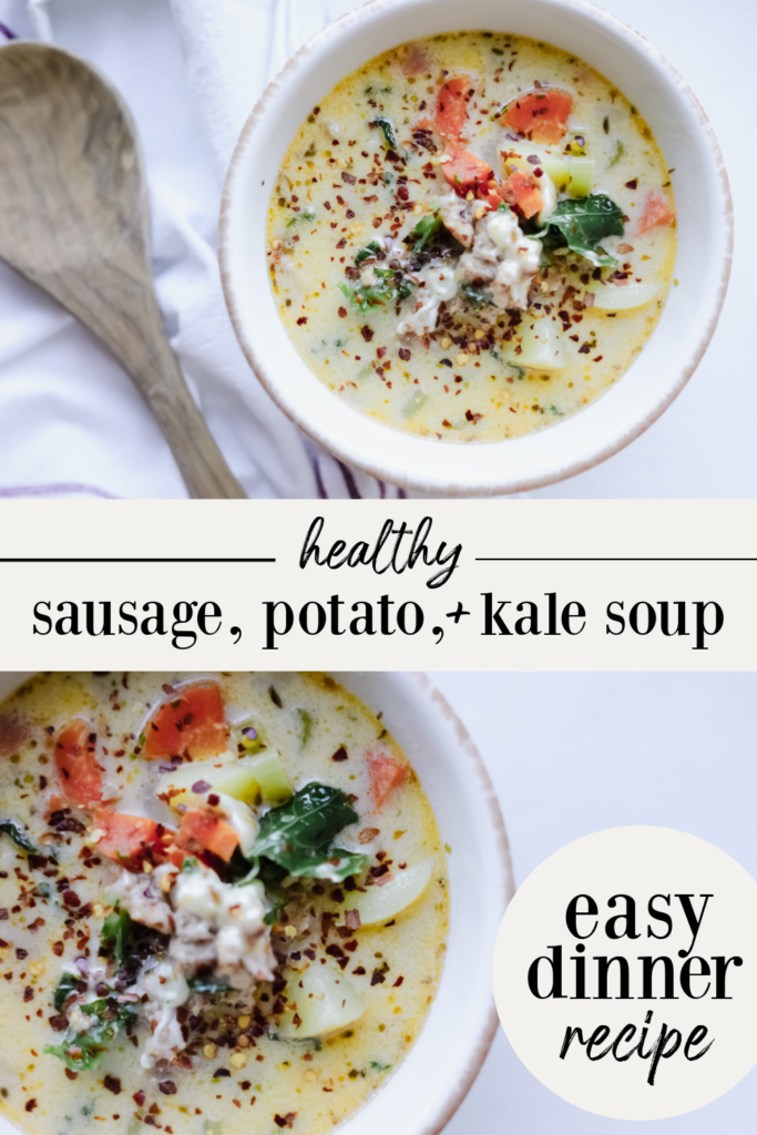 sausage potato kale soup pin